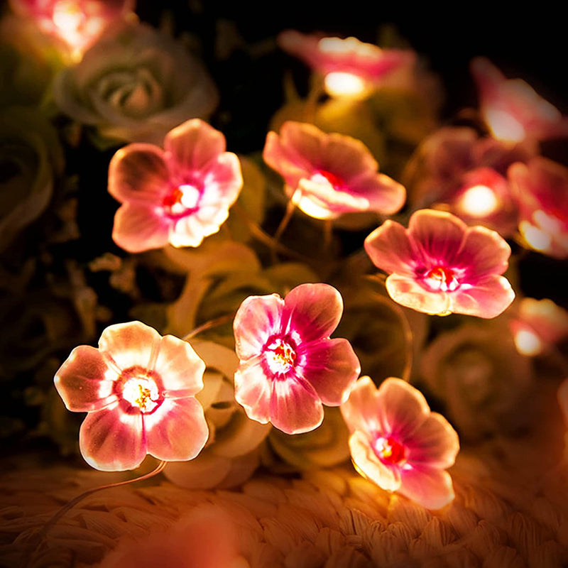 Lumières décoratives à LED en fil de cuivre fleur de prunier créatif contemporain pour chambre 