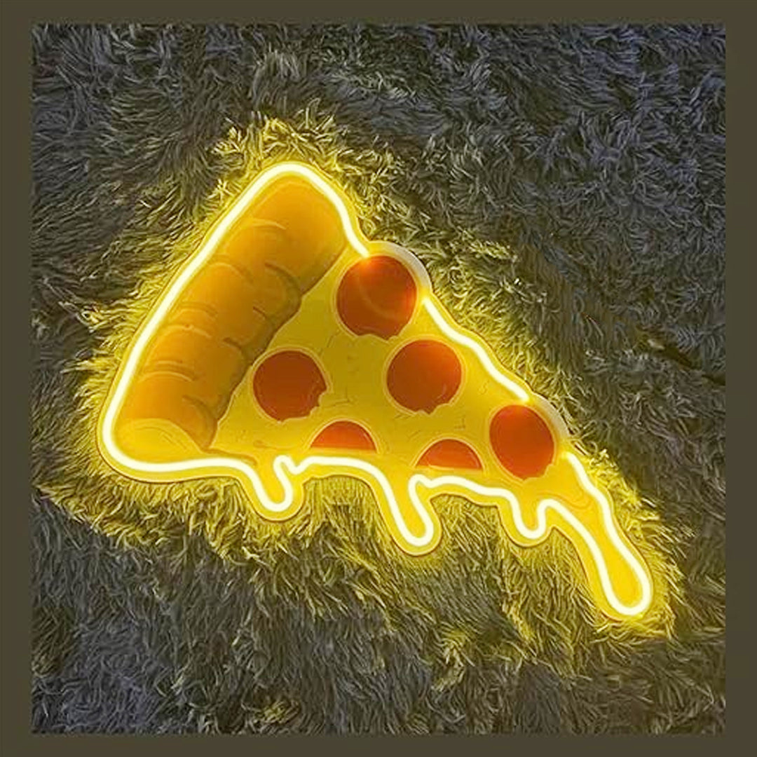 Lámpara de pared con luz de neón LED de acrílico creativo contemporáneo de PIZZA para decoración de comedor 
