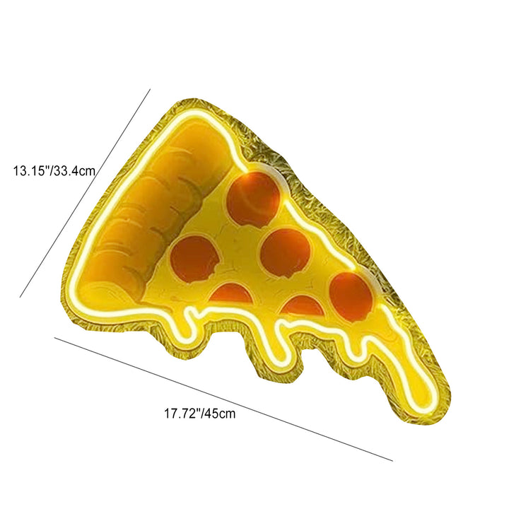 Lámpara de pared con luz de neón LED de acrílico creativo contemporáneo de PIZZA para decoración de comedor 
