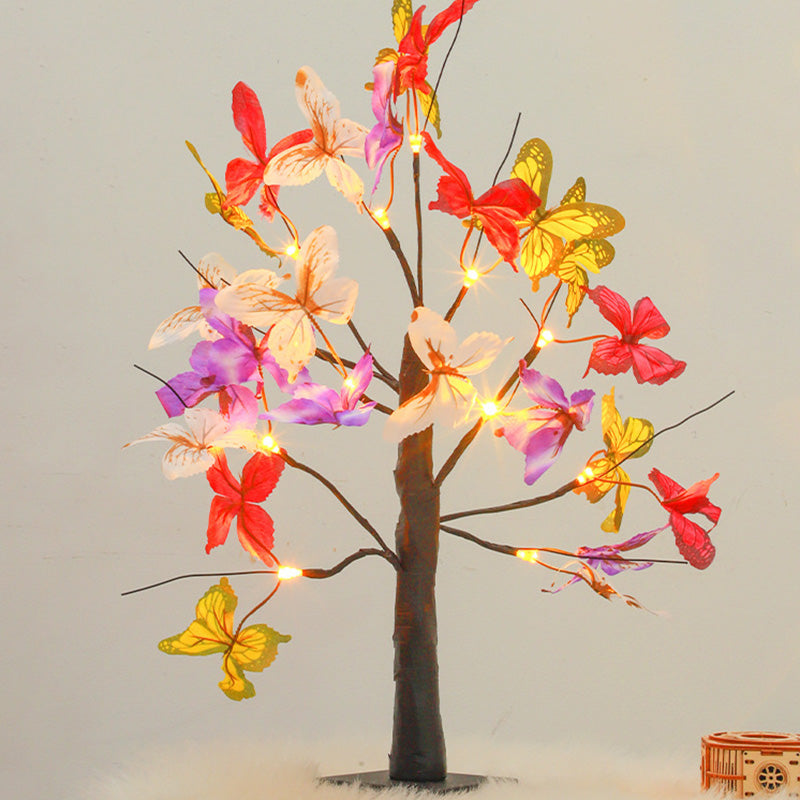Modern Art Deco Simulation Butterfly Tree Shape LED Table Lamp For Bedroom