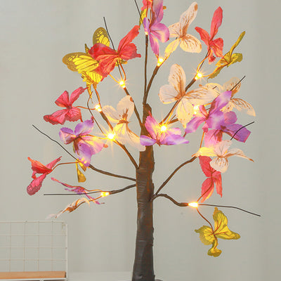 Modern Art Deco Simulation Butterfly Tree Shape LED Table Lamp For Bedroom