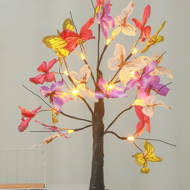 Modern Art Deco Simulation Butterfly Tree Shape LED Table Lamp For Bedroom