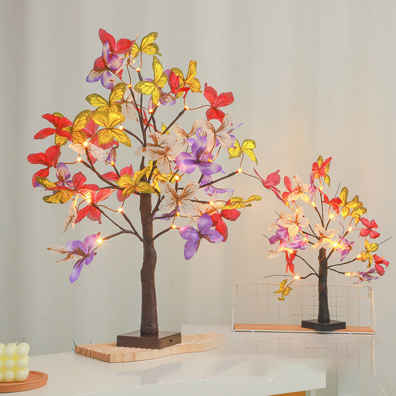 Modern Art Deco Simulation Butterfly Tree Shape LED Table Lamp For Bedroom