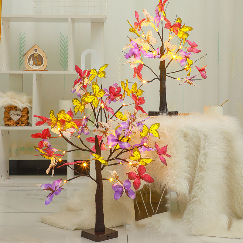 Modern Art Deco Simulation Butterfly Tree Shape LED Table Lamp For Bedroom
