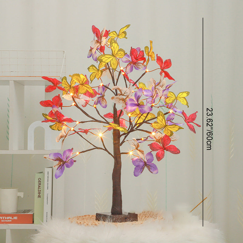 Modern Art Deco Simulation Butterfly Tree Shape LED Table Lamp For Bedroom