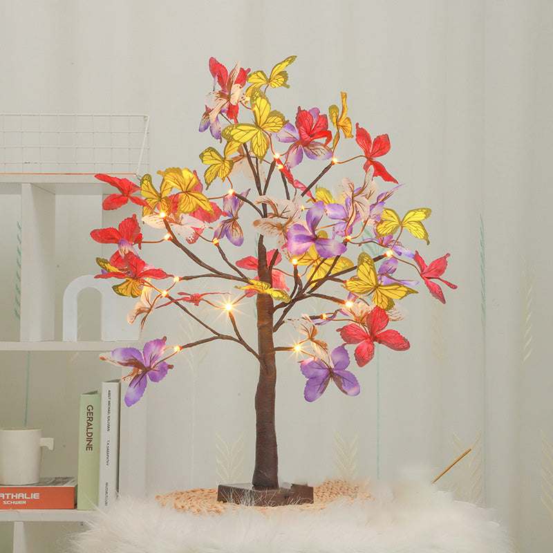 Modern Art Deco Simulation Butterfly Tree Shape LED Table Lamp For Bedroom
