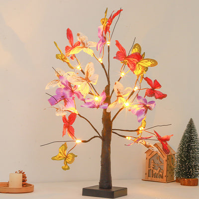 Modern Art Deco Simulation Butterfly Tree Shape LED Table Lamp For Bedroom