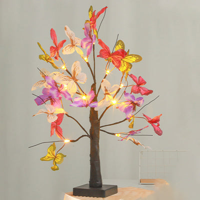Modern Art Deco Simulation Butterfly Tree Shape LED Table Lamp For Bedroom