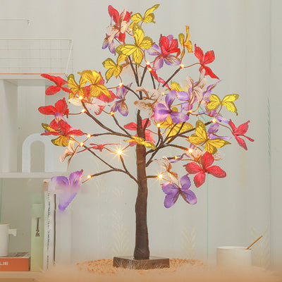 Modern Art Deco Simulation Butterfly Tree Shape LED Table Lamp For Bedroom
