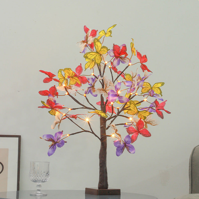 Modern Art Deco Simulation Butterfly Tree Shape LED Table Lamp For Bedroom