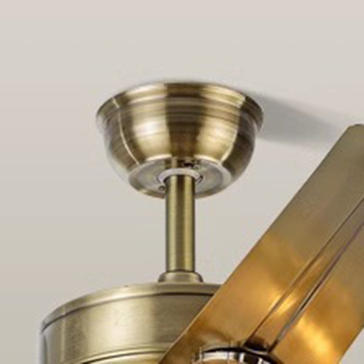 Ventilateur de plafond avec lumière à 4 lampes, abat-jour en verre fleur, ventilateur en bois et fer rétro traditionnel pour salon 