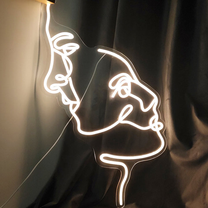 Contemporary Creative Acrylic Two Face Neon Light LED Night Light Table Lamp For Bedroom