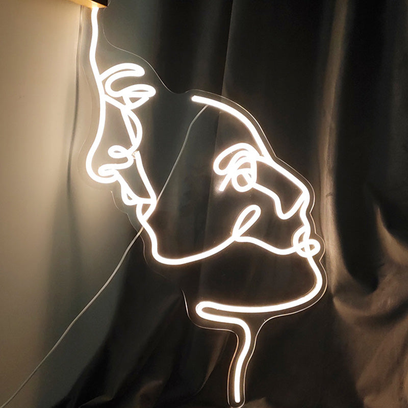 Contemporary Creative Acrylic Two Face Neon Light LED Night Light Table Lamp For Bedroom