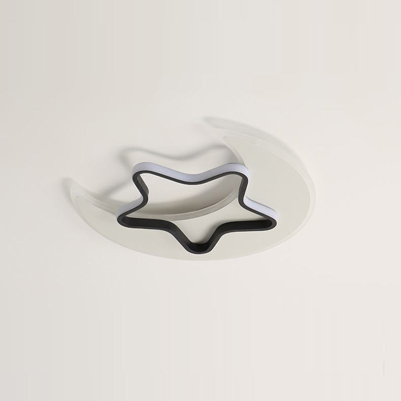 現代的なクリエイティブムーンスターアクリルシェードハードウェアLEDフラッシュマウントシーリングライトリビングルーム用 