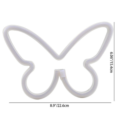 Modern Art Deco Butterfly Shade Neon Light LED Table Lamp For Bedroom
