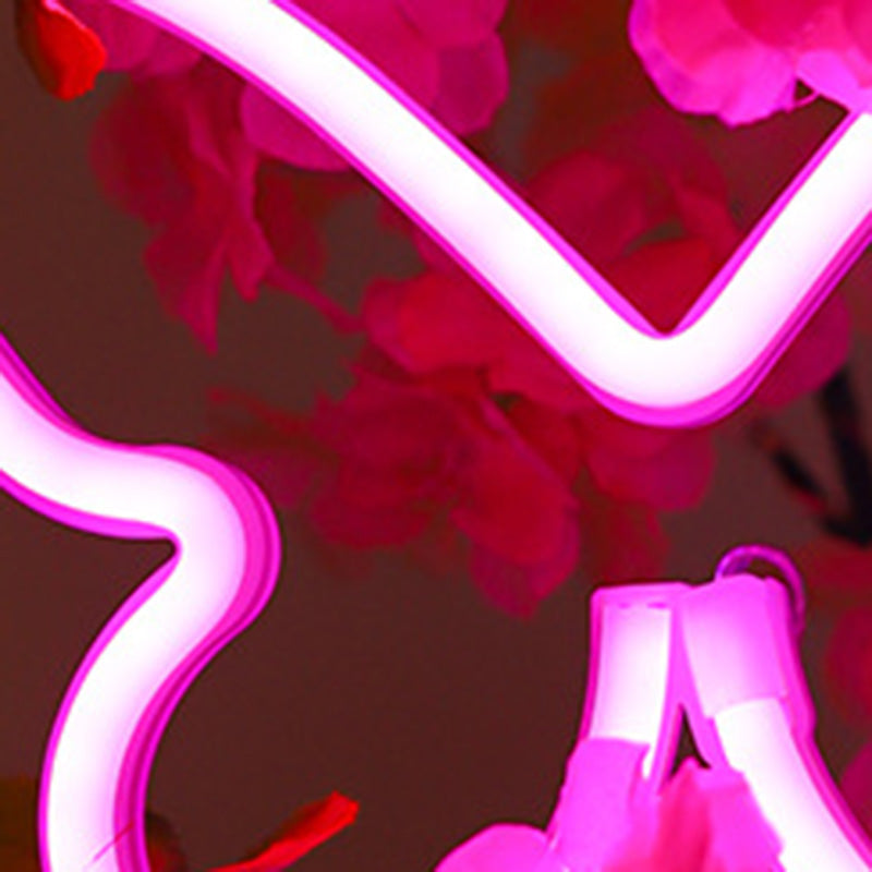 Modern Art Deco Butterfly Shade Neon Light LED Table Lamp For Bedroom