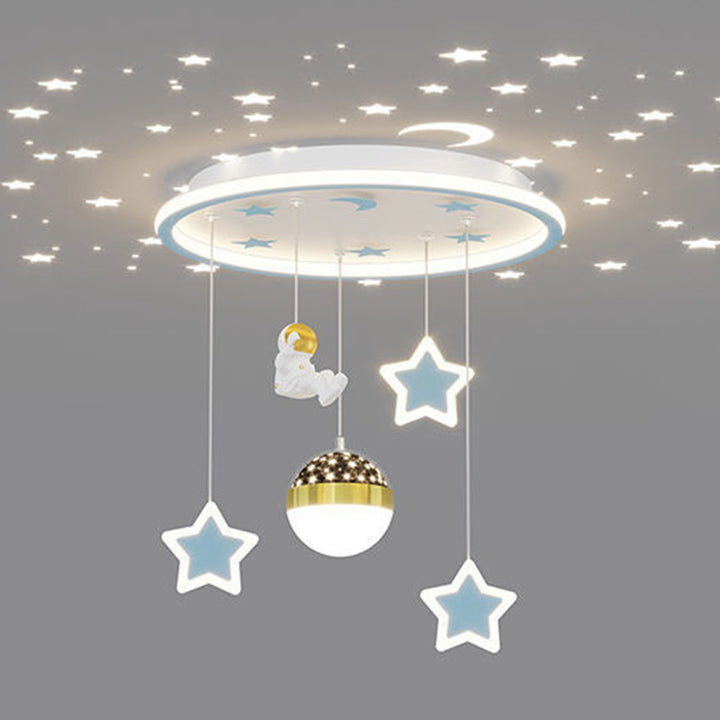 Plafonnier LED en fer acrylique astronaute étoile nordique contemporain pour salon 