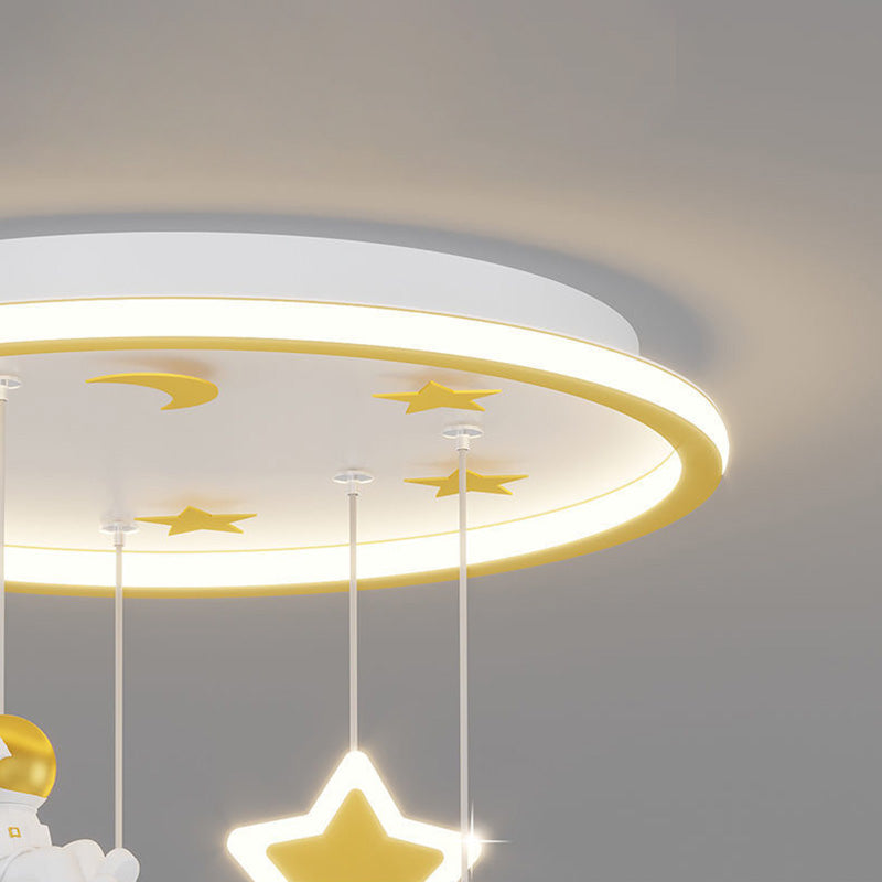Plafonnier LED en fer acrylique astronaute étoile nordique contemporain pour salon 