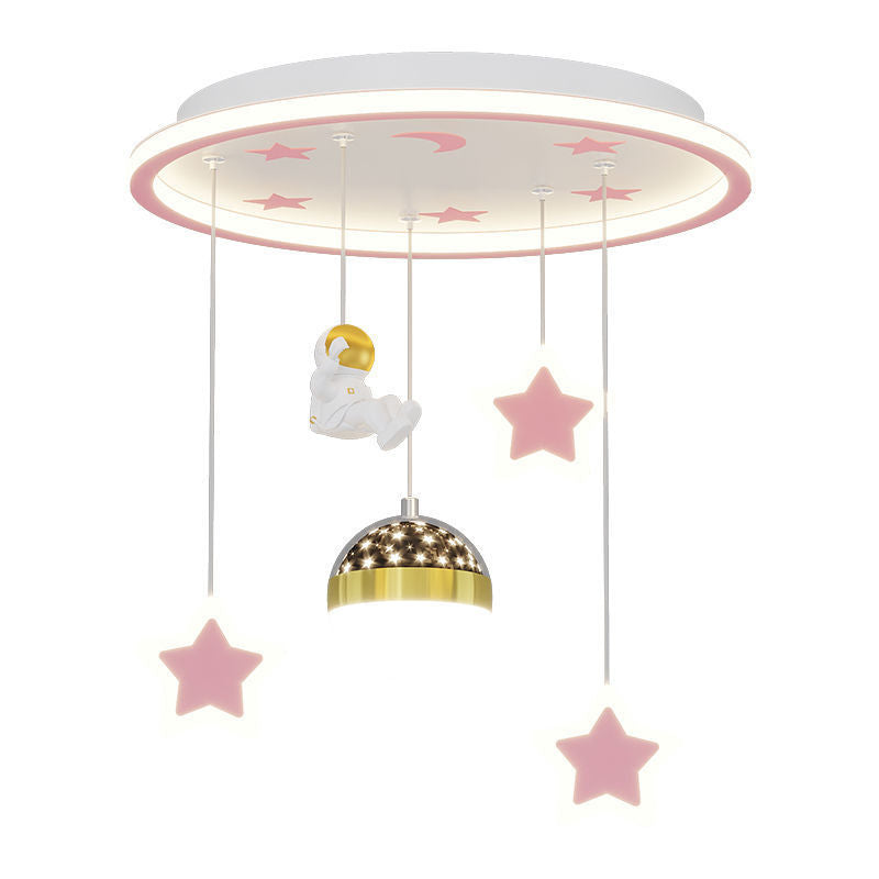 Plafonnier LED en fer acrylique astronaute étoile nordique contemporain pour salon 