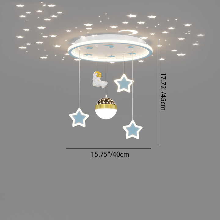 Plafonnier LED en fer acrylique astronaute étoile nordique contemporain pour salon 