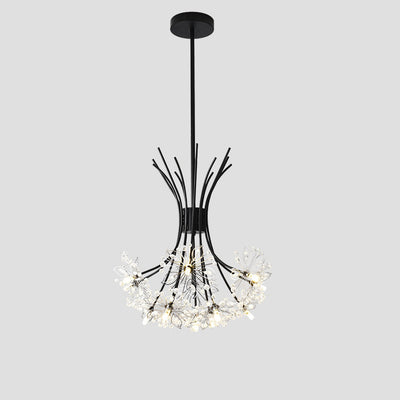 Lustre contemporain de luxe en cristal de pissenlit avec cadre en fer 13/19 lumières pour salon 