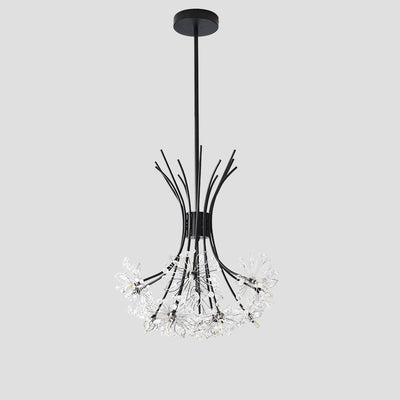 Lustre contemporain de luxe en cristal de pissenlit avec cadre en fer 13/19 lumières pour salon 