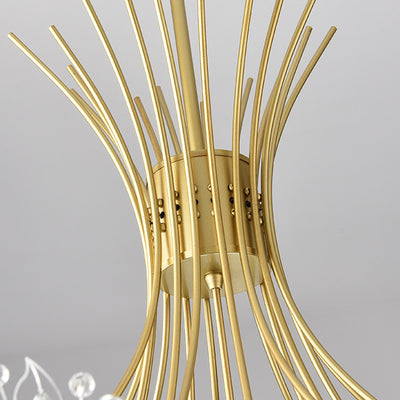 Lustre contemporain de luxe en cristal de pissenlit avec cadre en fer 13/19 lumières pour salon 
