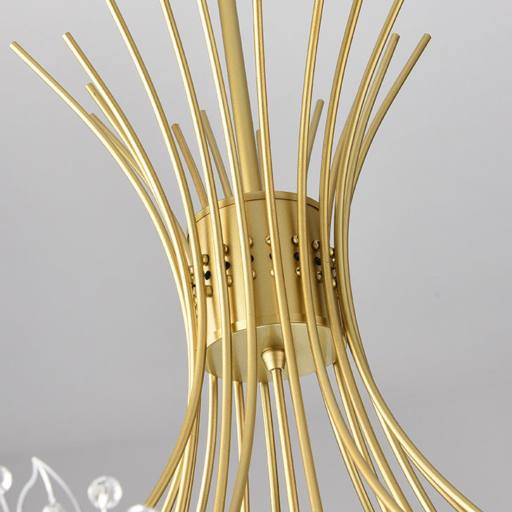 Lustre contemporain de luxe en cristal de pissenlit avec cadre en fer 13/19 lumières pour salon 