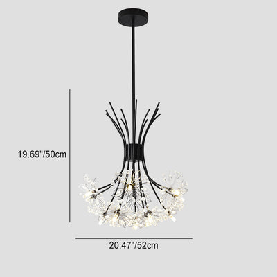Lustre contemporain de luxe en cristal de pissenlit avec cadre en fer 13/19 lumières pour salon 
