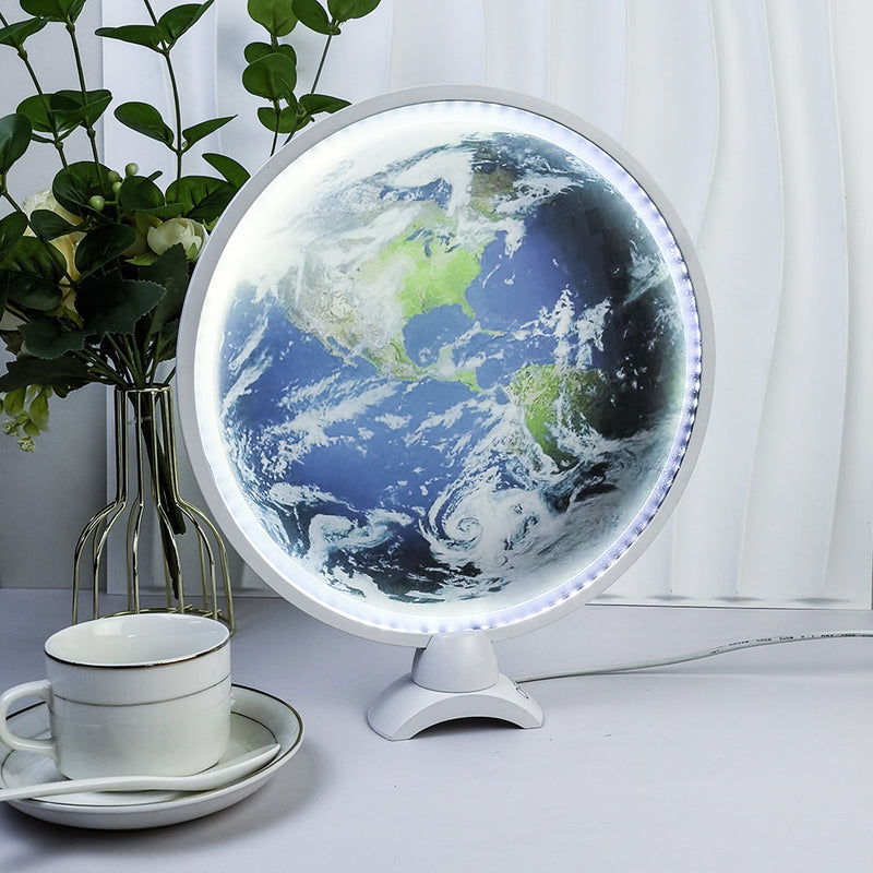 Contemporary Creative Globe Aluminum Acrylic USB LED Table Lamp For Bedroom