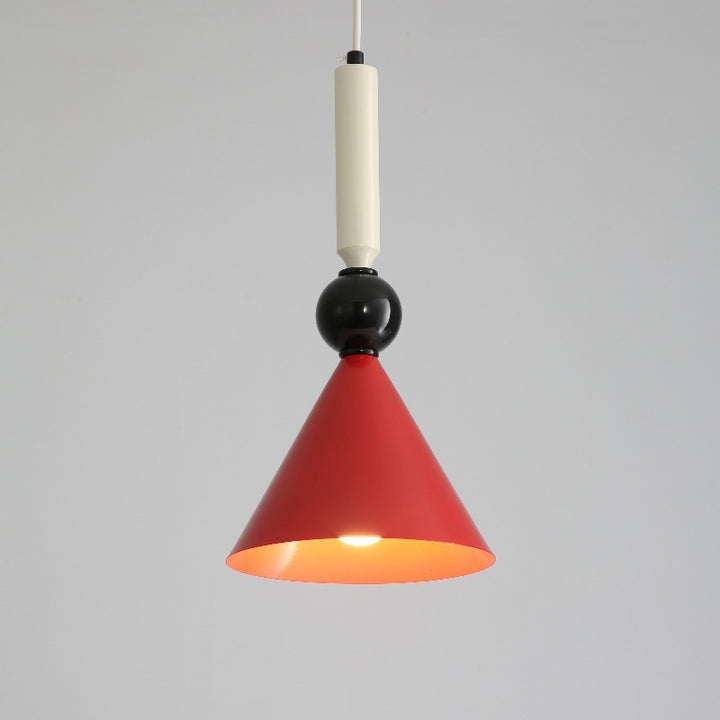 Contemporary Scandinavian Macaron Geometric Circle Iron 1-Light Pendant Light For Living Room