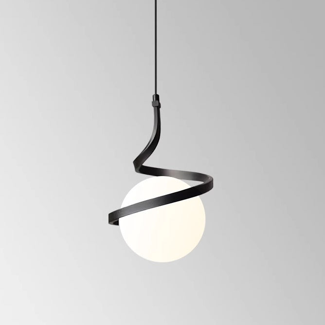Suspension lumineuse à 1 ampoule avec abat-jour en verre en forme de boule en cuivre nordique contemporain pour salon 