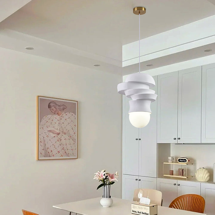 Contemporary Creative Irregular Cutting Resin Glass 1-Light Pendant Light For Dining Room