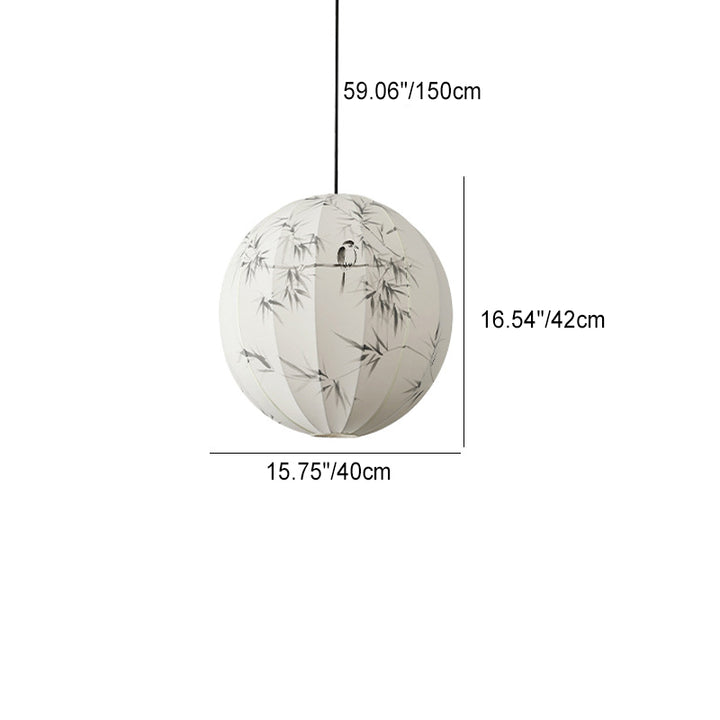 Abat-jour rond en tissu avec motif d&