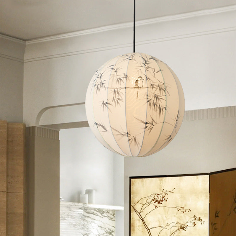 Abat-jour rond en tissu avec motif d&