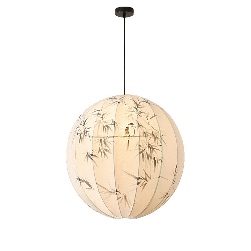 Abat-jour rond en tissu avec motif d&