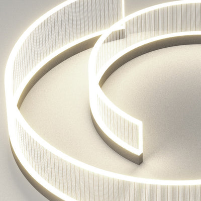 Lumière de plafond moderne minimaliste en acrylique courbé et aluminium à LED pour chambre à coucher 