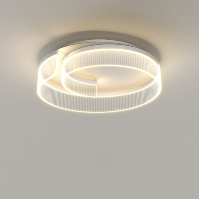 Lumière de plafond moderne minimaliste en acrylique courbé et aluminium à LED pour chambre à coucher 