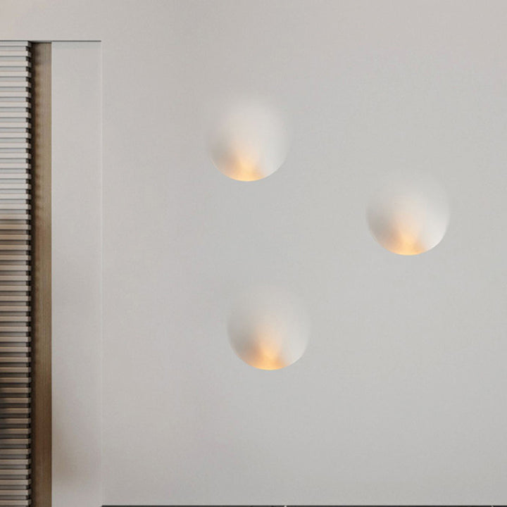 Moderne minimalistische Einbau-Gips Runde 1-Licht Wandleuchte Lampe für Wohnzimmer 