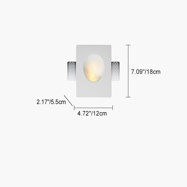 Moderne minimalistische Einbau-Gips Runde 1-Licht Wandleuchte Lampe für Wohnzimmer 