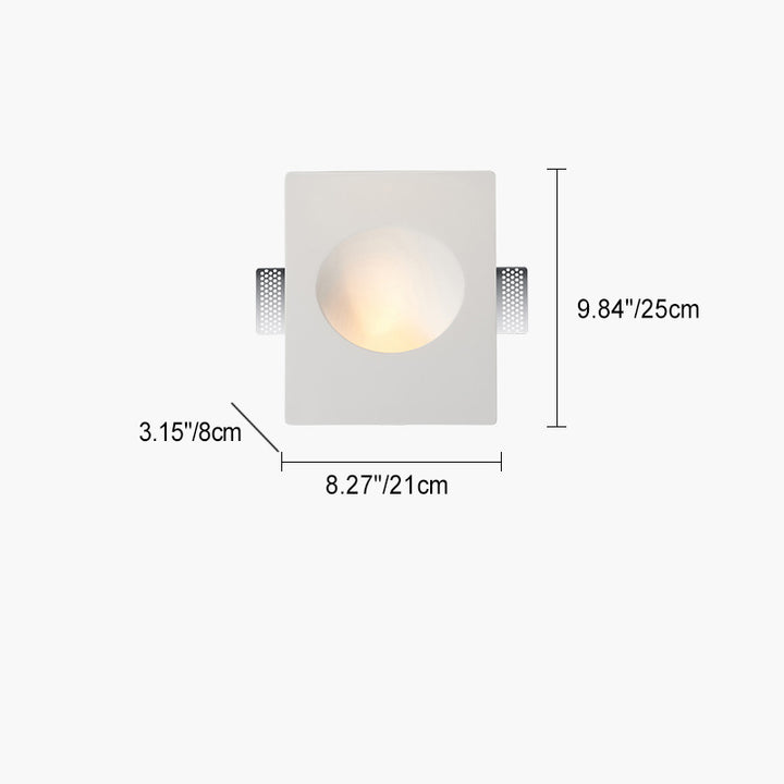 Moderne minimalistische Einbau-Gips Runde 1-Licht Wandleuchte Lampe für Wohnzimmer 