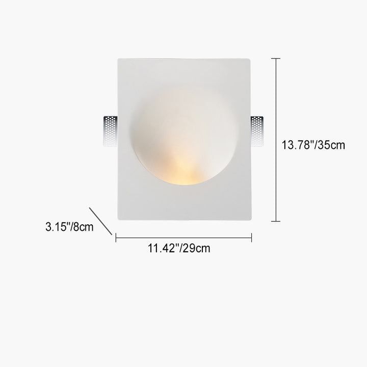Moderne minimalistische Einbau-Gips Runde 1-Licht Wandleuchte Lampe für Wohnzimmer 