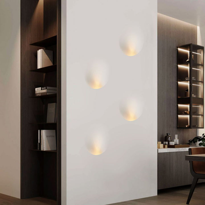 Moderne minimalistische Einbau-Gips Runde 1-Licht Wandleuchte Lampe für Wohnzimmer 