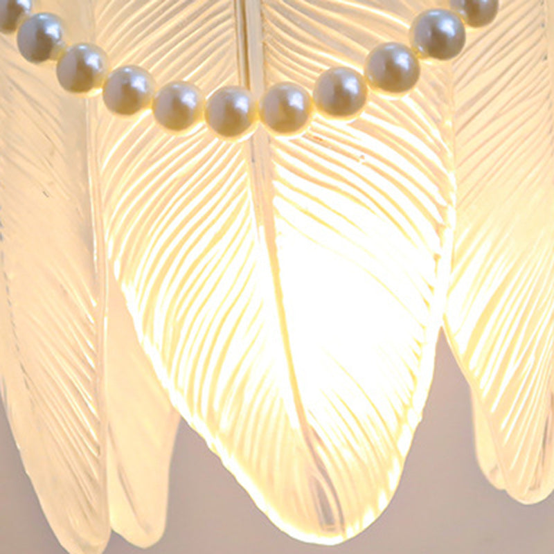 Applique murale 1 lumière avec abat-jour en verre coquillage moderne et luxueux pour chambre 