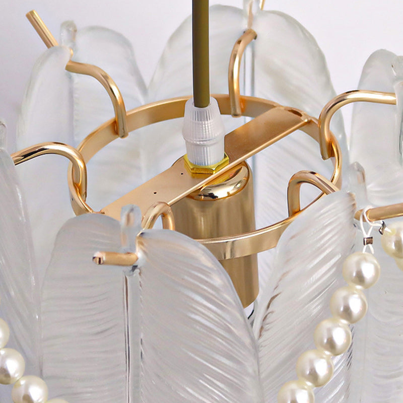 Applique murale 1 lumière avec abat-jour en verre coquillage moderne et luxueux pour chambre 