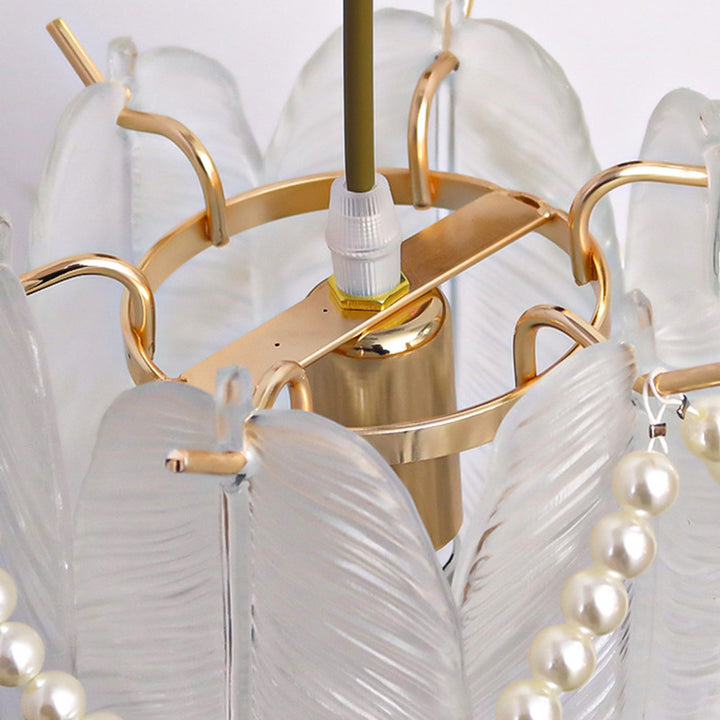 Applique murale 1 lumière avec abat-jour en verre coquillage moderne et luxueux pour chambre 