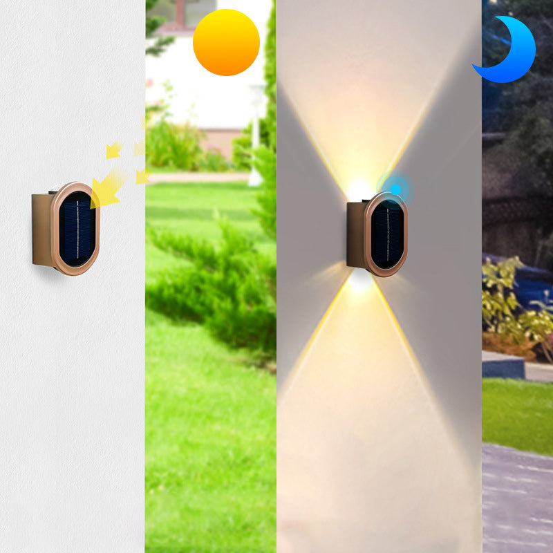 مصباح شمسي LED مضيء بشكل بيضاوي حديث للصناعة للاستخدام الخارجي للجدار لأجل الحديقة 