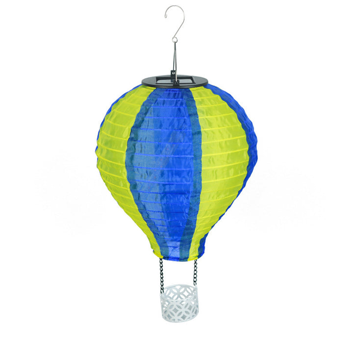 Lustre suspendu extérieur à LED avec abat-jour en tissu de montgolfière solaire créatif contemporain pour patio extérieur 