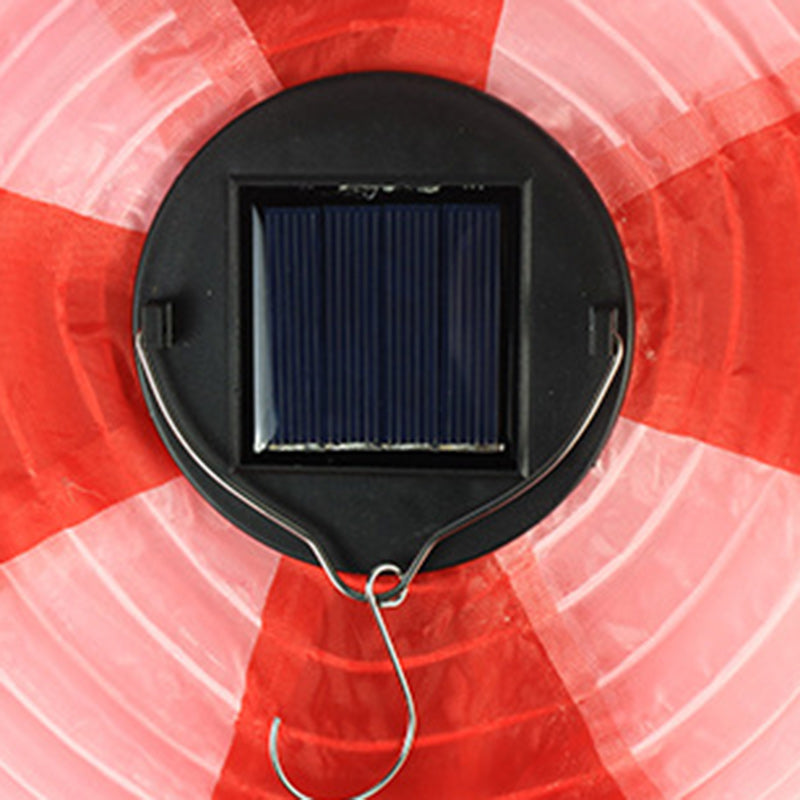 Lustre suspendu extérieur à LED avec abat-jour en tissu de montgolfière solaire créatif contemporain pour patio extérieur 