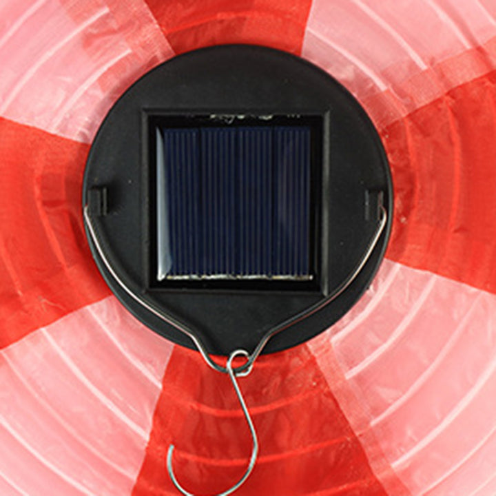 Lustre suspendu extérieur à LED avec abat-jour en tissu de montgolfière solaire créatif contemporain pour patio extérieur 